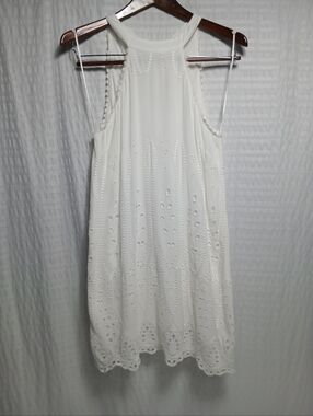Anthropologie Lost + Wander Lace Eyelet Halter Lined Midi Dress. Size S NWT